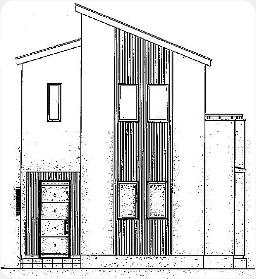 Rendering (appearance). West side elevational view (5 Building)