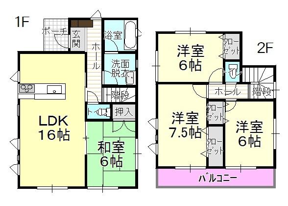 Floor plan. 15.8 million yen, 4LDK, Land area 165.05 sq m , Building area 93.15 sq m