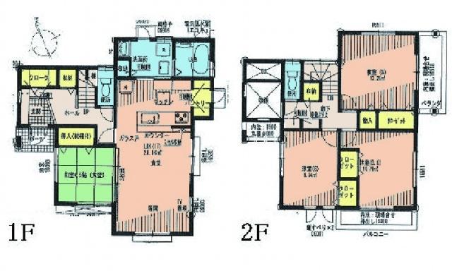 Floor plan. 23.8 million yen, 4LDK, Land area 207.72 sq m , Building area 107.23 sq m