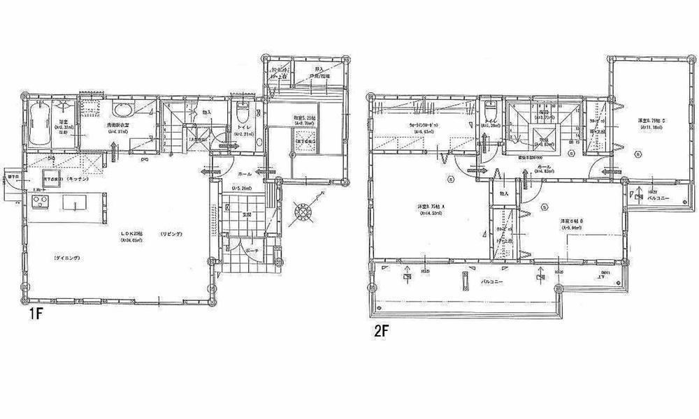 Floor plan. 29,200,000 yen, 4LDK, Land area 177.8 sq m , Building area 120.34 sq m 1F 20LDK 5.25 Japanese-style room toilet 2F 8.75 Hiroshi 6 Hiroshi 6.75 Hiroshi 4WIC toilet