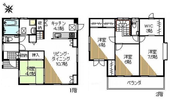 Floor plan. 34,880,000 yen, 4LDK, Land area 131.45 sq m , Building area 103.96 sq m