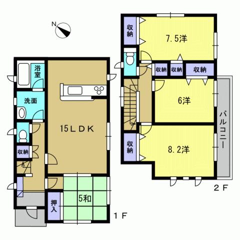 Floor plan. 14 million yen, 4LDK, Land area 140.3 sq m , Building area 98.01 sq m 4LDK