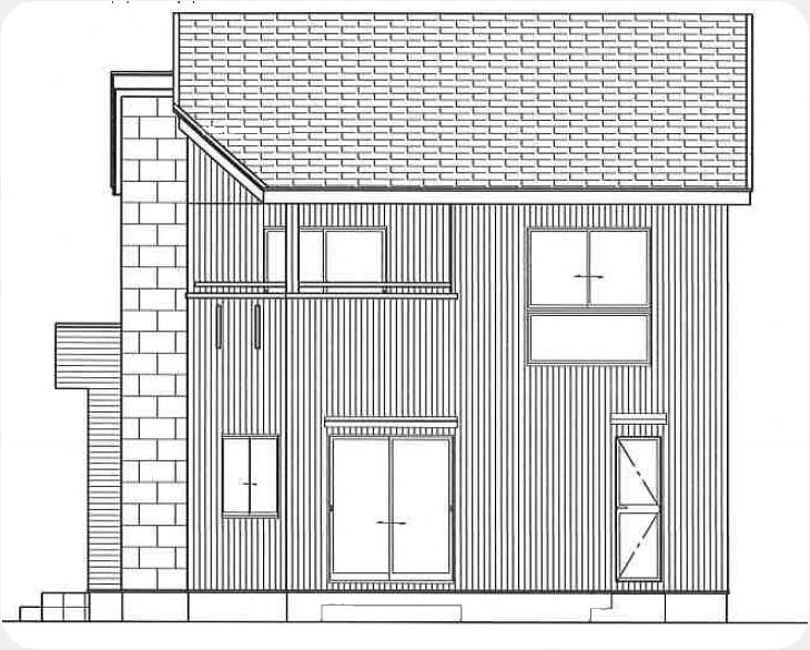 Rendering (appearance). South side elevational view