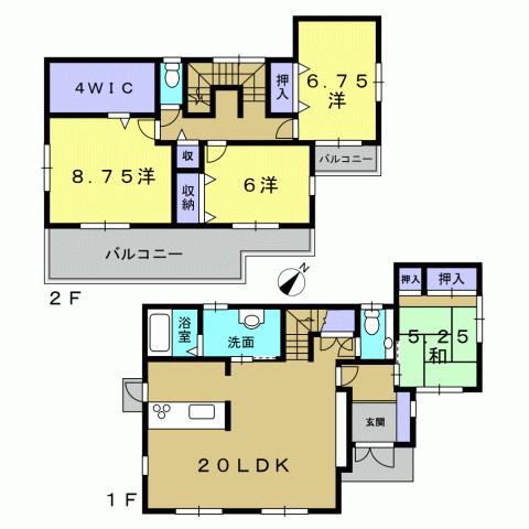 Floor plan. 29,200,000 yen, 4LDK, Land area 177.8 sq m , Building area 120.34 sq m 4LDK