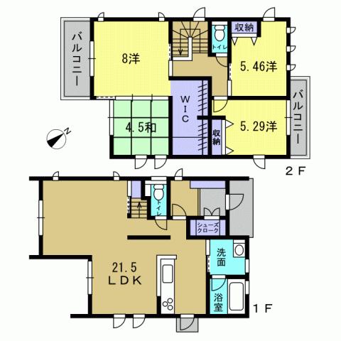 Floor plan. 25,800,000 yen, 4LDK, Land area 175.6 sq m , Building area 107.65 sq m 4LDK
