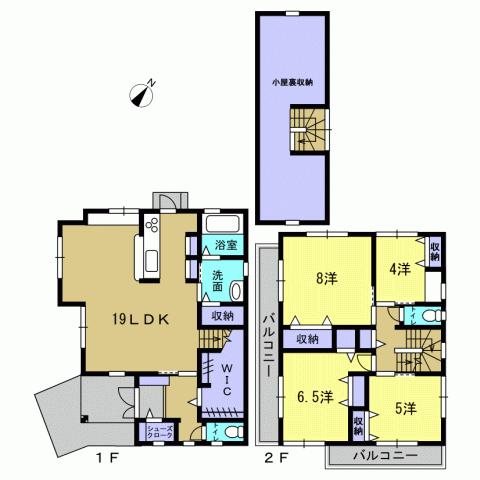 Floor plan. 24,800,000 yen, 4LDK, Land area 171.68 sq m , Building area 107.43 sq m 4LDK