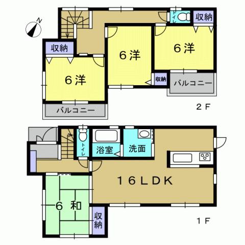 Floor plan. 22,800,000 yen, 4LDK, Land area 146.05 sq m , Building area 95.58 sq m 4LDK
