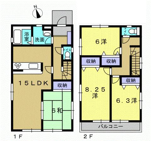 Floor plan. 30,800,000 yen, 4LDK, Land area 149.1 sq m , Building area 99.39 sq m 4LDK