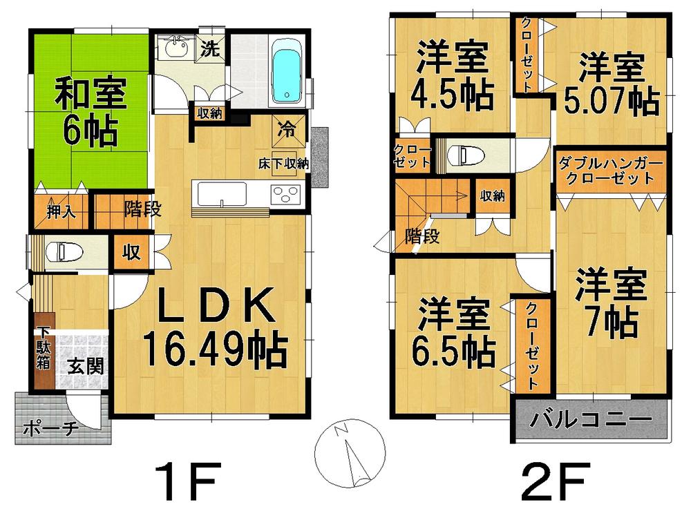 Floor plan. 24,980,000 yen, 5LDK, Land area 114.45 sq m , Building area 106.76 sq m