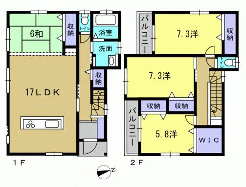 Floor plan. 23.8 million yen, 4LDK, Land area 133.89 sq m , Building area 111.38 sq m 4LDK