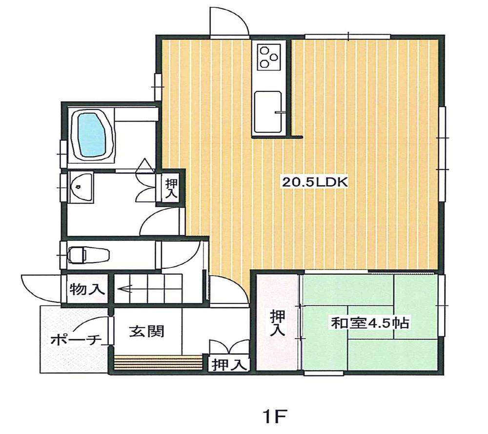 Floor plan. 24,700,000 yen, 4LDK + S (storeroom), Land area 177.52 sq m , Building area 109.29 sq m 1F (20.5LDK ・ 4.5 sum)
