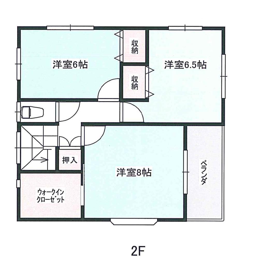 Floor plan. 24,700,000 yen, 4LDK + S (storeroom), Land area 177.52 sq m , Building area 109.29 sq m 2F (8 Hiroshi ・ 6.5 Hiroshi 6 Hiroshi ・ Walk-in closet)