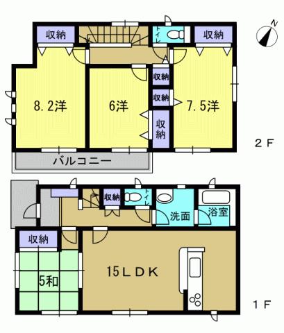 Floor plan. 18,800,000 yen, 4LDK, Land area 183.4 sq m , Building area 98.01 sq m 4LDK