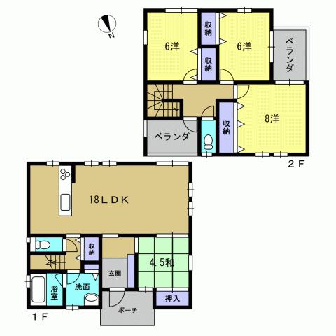 Floor plan. 25,900,000 yen, 4LDK, Land area 158.77 sq m , Building area 107.03 sq m 4LDK