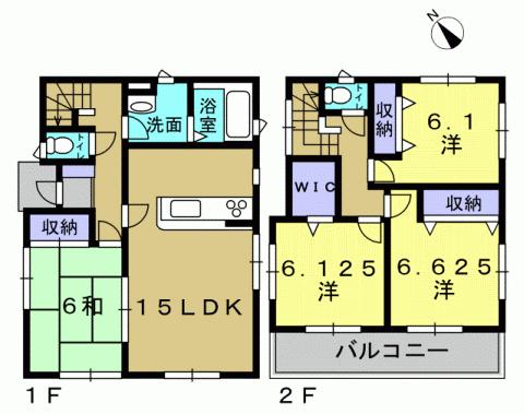 Floor plan. 21.5 million yen, 4LDK, Land area 160.36 sq m , Building area 96.9 sq m 4LDK
