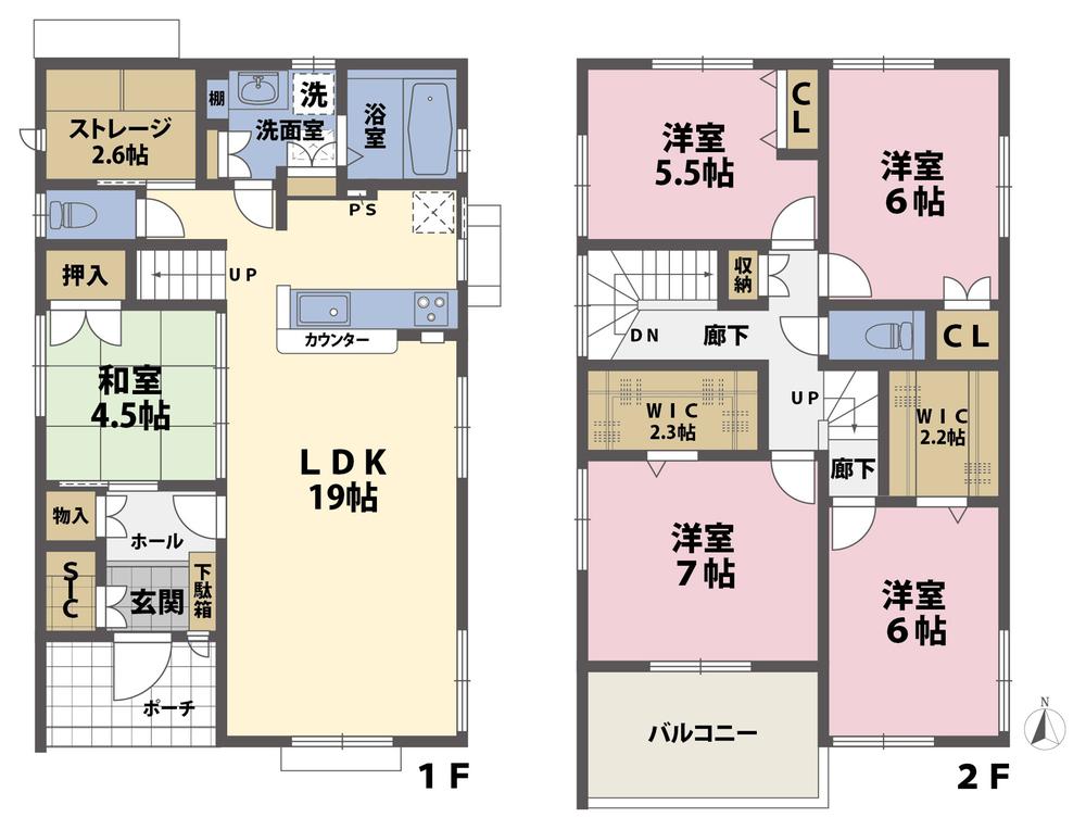 Floor plan. (No.32B-3), Price 24,980,000 yen, 5LDK+S, Land area 169.8 sq m , Building area 119.11 sq m