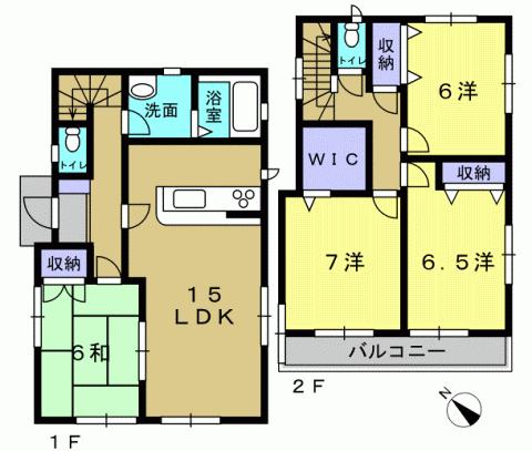 Floor plan. 21.9 million yen, 4LDK, Land area 160.76 sq m , Building area 98.14 sq m 4LDK
