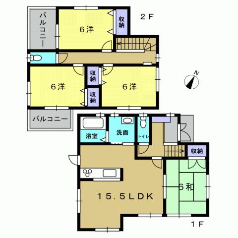 Floor plan. 24,900,000 yen, 4LDK, Land area 111.09 sq m , Building area 93.15 sq m 4LDK