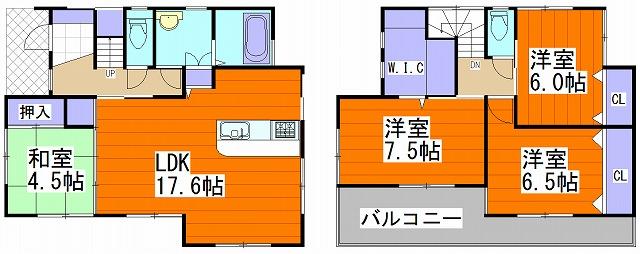 Floor plan. 25,800,000 yen, 4LDK, Land area 151.73 sq m , Building area 116.75 sq m