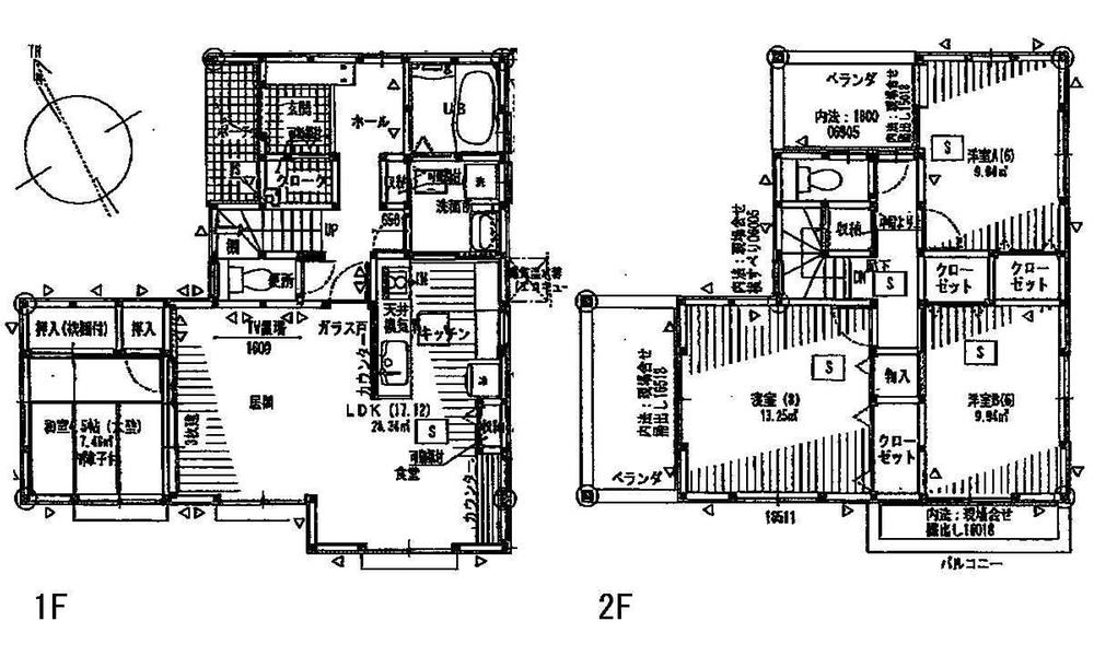 Floor plan. 27,800,000 yen, 4LDK, Land area 149.71 sq m , Building area 105.16 sq m 1F 17.12LDK 4.5 sum 2F 8 Hiroshi 6 Hiroshi 6 Hiroshi toilet