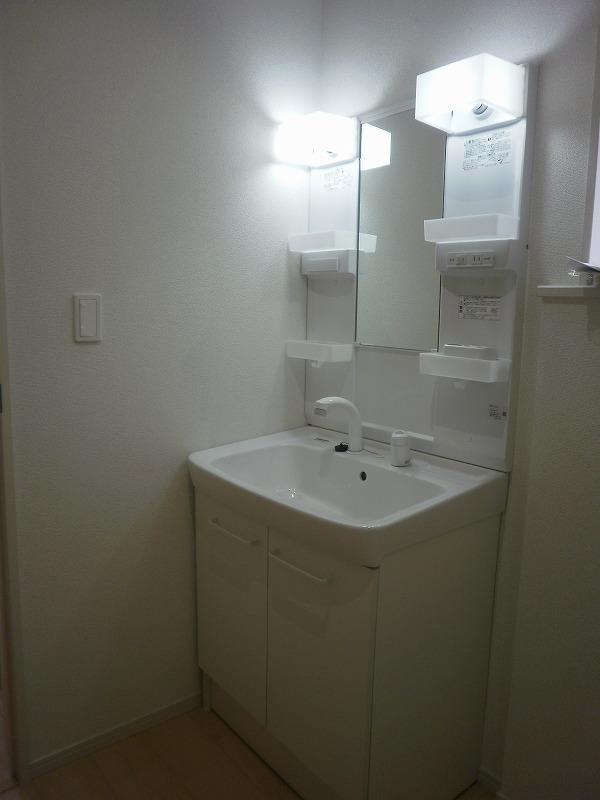 Wash basin, toilet. Bathroom vanity