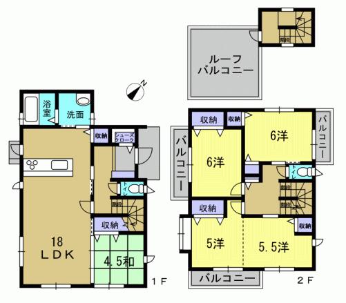 Floor plan. 27.5 million yen, 5LDK, Land area 162.75 sq m , Building area 114.68 sq m 5LDK