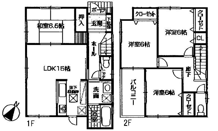 Floor plan. 23.8 million yen, 4LDK, Land area 113.35 sq m , Building area 95.58 sq m
