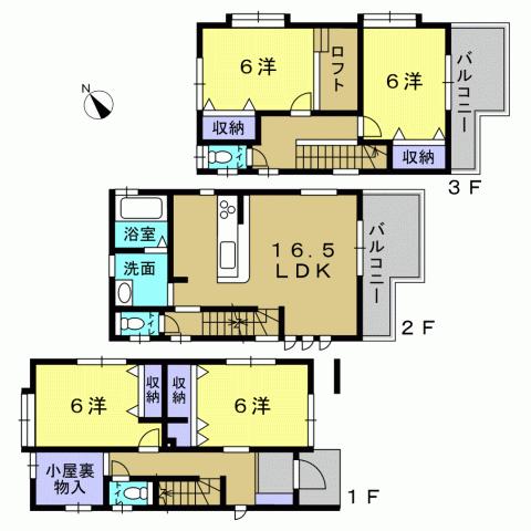Floor plan. 28,900,000 yen, 4LDK, Land area 105.68 sq m , Building area 105.15 sq m 4LDK