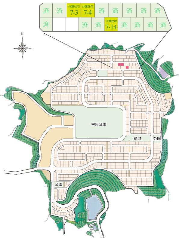 Local guide map. Wakabadai Compartment Figure