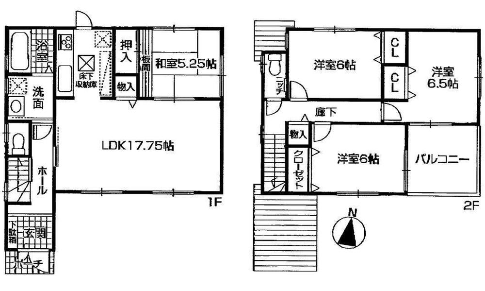 Floor plan. 24,800,000 yen, 4LDK, Land area 135.73 sq m , Building area 98.01 sq m