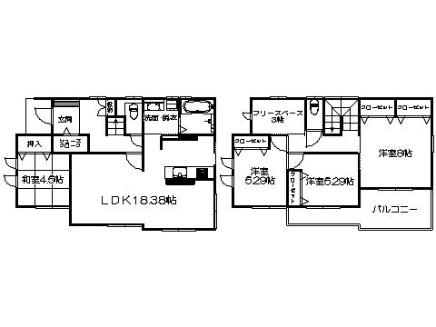 Floor plan. 32,800,000 yen, 4LDK, Land area 137.88 sq m , Building area 108.19 sq m ※ Floor Plan current state priority