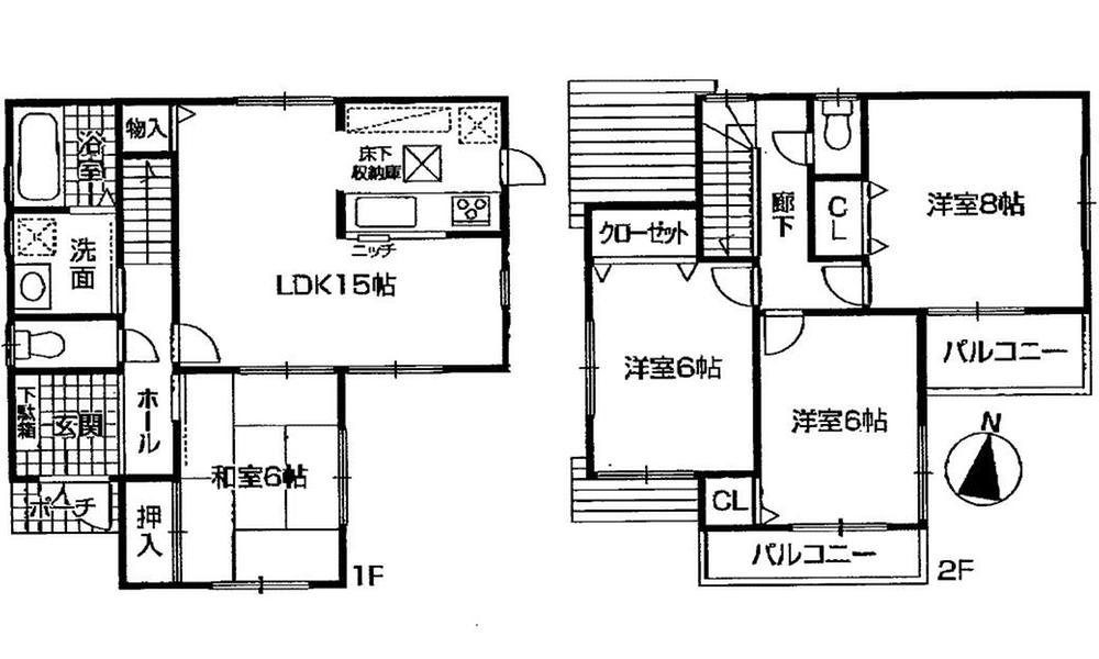 Floor plan. 24,800,000 yen, 4LDK, Land area 135.92 sq m , Building area 96.39 sq m