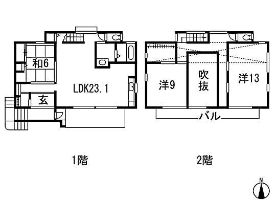 Floor plan. (2-2-7 Building), Price 29,900,000 yen, 4LDK, Land area 210.38 sq m , Building area 137.03 sq m