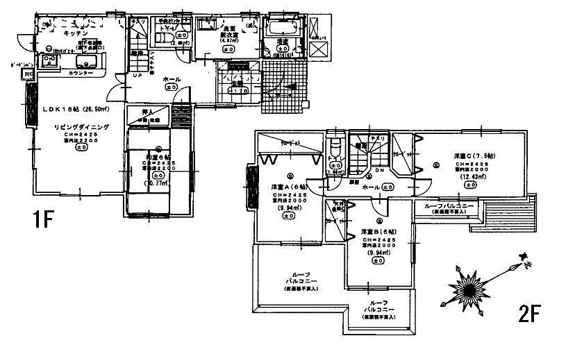 Floor plan. 26.5 million yen, 4LDK, Land area 164.14 sq m , Please check the building area 108.47 sq m spacious plan! 