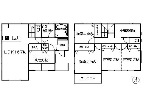 Floor plan. 25,800,000 yen, 4LDK, Land area 144.49 sq m , Building area 115.02 sq m   ※ Floor Plan current state priority