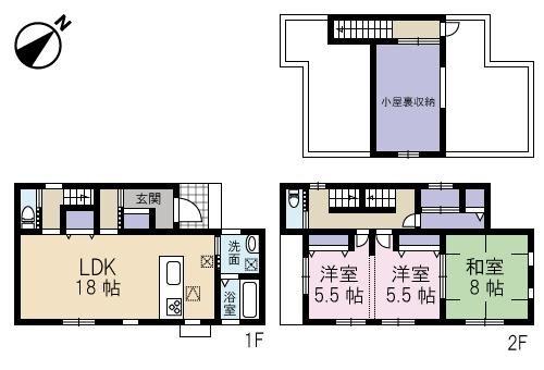 Floor plan. 35,800,000 yen, 3LDK+S, Land area 110.41 sq m , Building area 96.04 sq m