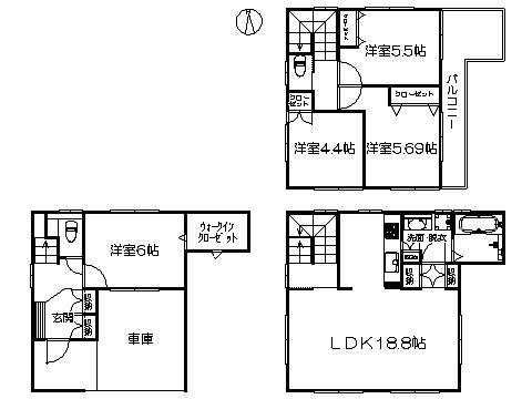 Floor plan. 32,900,000 yen, 4LDK, Land area 70.88 sq m , Building area 113.26 sq m   ※ Floor Plan current state priority