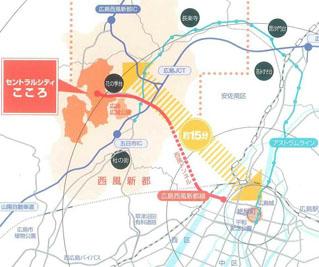 Access view. Hiroden bus [Central City heart] 3-minute walk