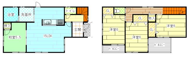 Floor plan. 24,800,000 yen, 4LDK, Land area 100.45 sq m , Building area 90.72 sq m