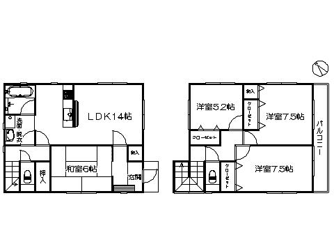 Floor plan. 29,800,000 yen, 4LDK, Land area 156.35 sq m , Building area 97.2 sq m ※ Floor Plan current state priority