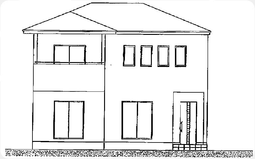 Rendering (appearance). South side elevational view