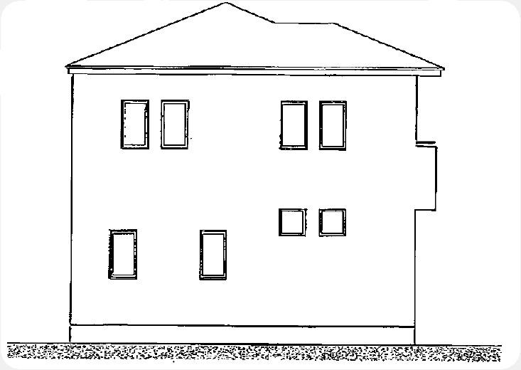 Rendering (appearance). West side elevational view