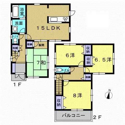 Floor plan. 24,800,000 yen, 4LDK, Land area 135.6 sq m , Building area 98.01 sq m 4LDK