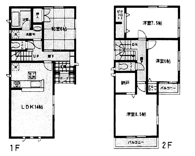 Floor plan. 23.8 million yen, 4LDK + S (storeroom), Land area 113.59 sq m , Building area 98.01 sq m