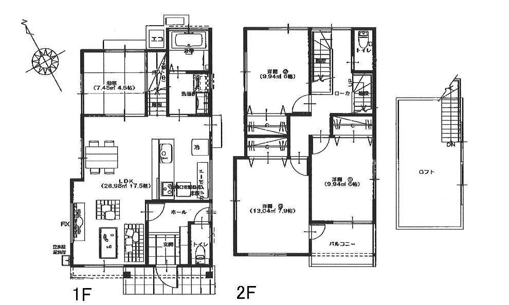 Floor plan. 26,800,000 yen, 4LDK, Land area 149.61 sq m , Building area 103.29 sq m With loft