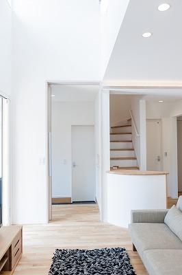 Living. Stairs from living