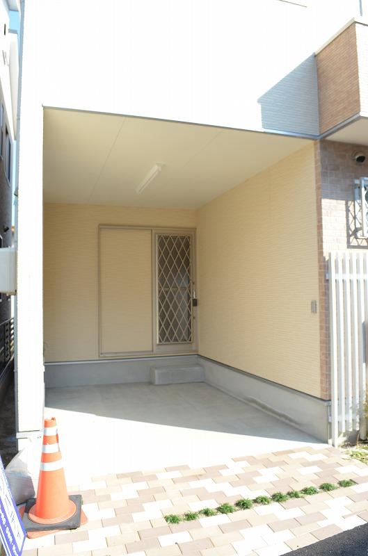 Parking lot. Built-in garage