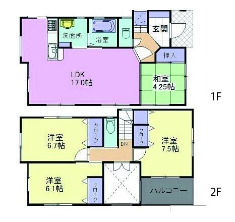 Floor plan. 30,900,000 yen, 4LDK, Land area 110.43 sq m , Building area 96.62 sq m