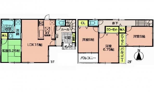 Floor plan. 23.8 million yen, 4LDK, Land area 100.45 sq m , Building area 93.14 sq m