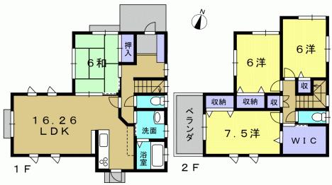 Floor plan. 24,800,000 yen, 4LDK, Land area 135.36 sq m , Building area 112.2 sq m 4LDK